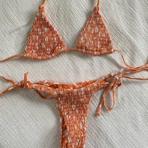 Orange floral bikini set
